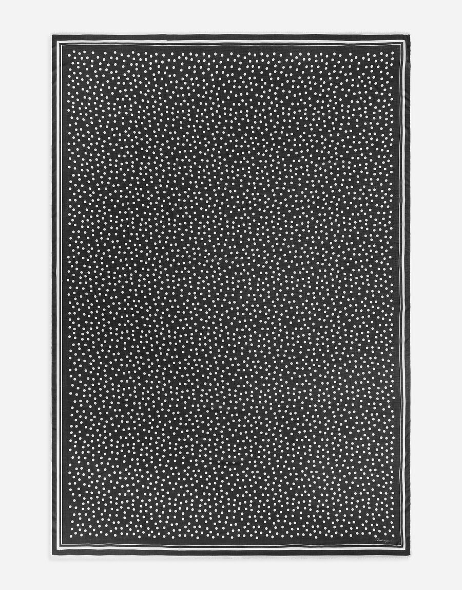 Polka-dot modal and cashmere scarf