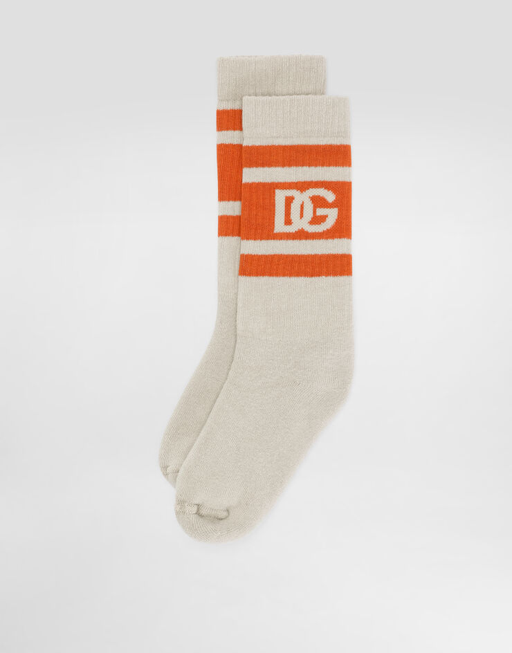 Dolce & Gabbana Cotton socks with logo Multicolor LBKAC5JBCH6