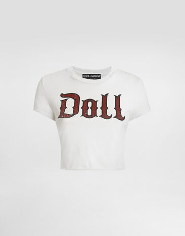 Dolce & Gabbana Jersey t-shirt with print Multicolor F8V95TGDDGS