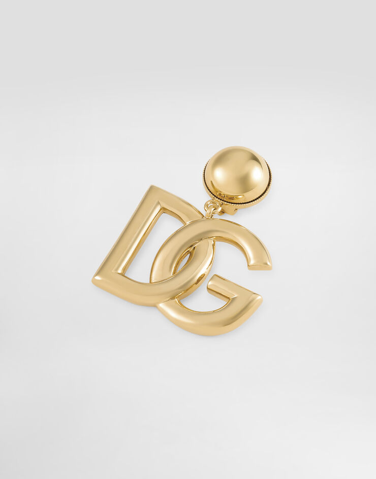 Dolce & Gabbana Pendientes de clip con logotipo DG Dorado WEN6P2W1111