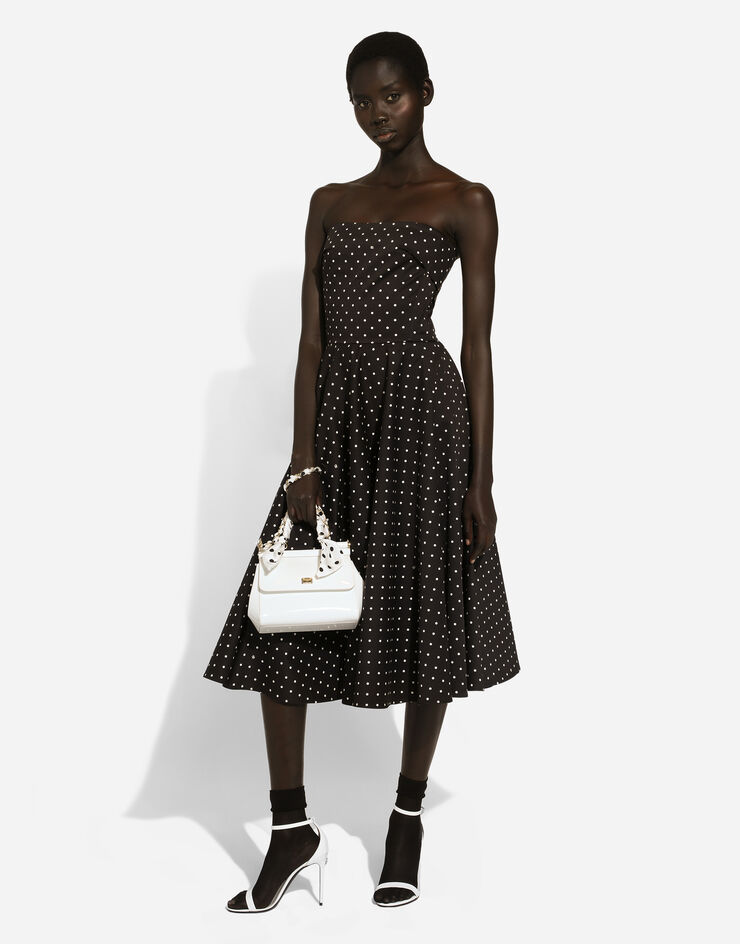 Dolce & Gabbana Cotton calf-length circle dress with polka-dot print Print F6JJBTFSFNP
