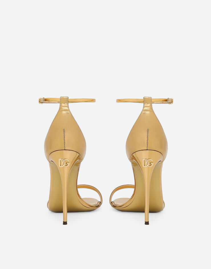 Dolce & Gabbana Mirrored-effect calfskin sandals Gold CR1339AY828