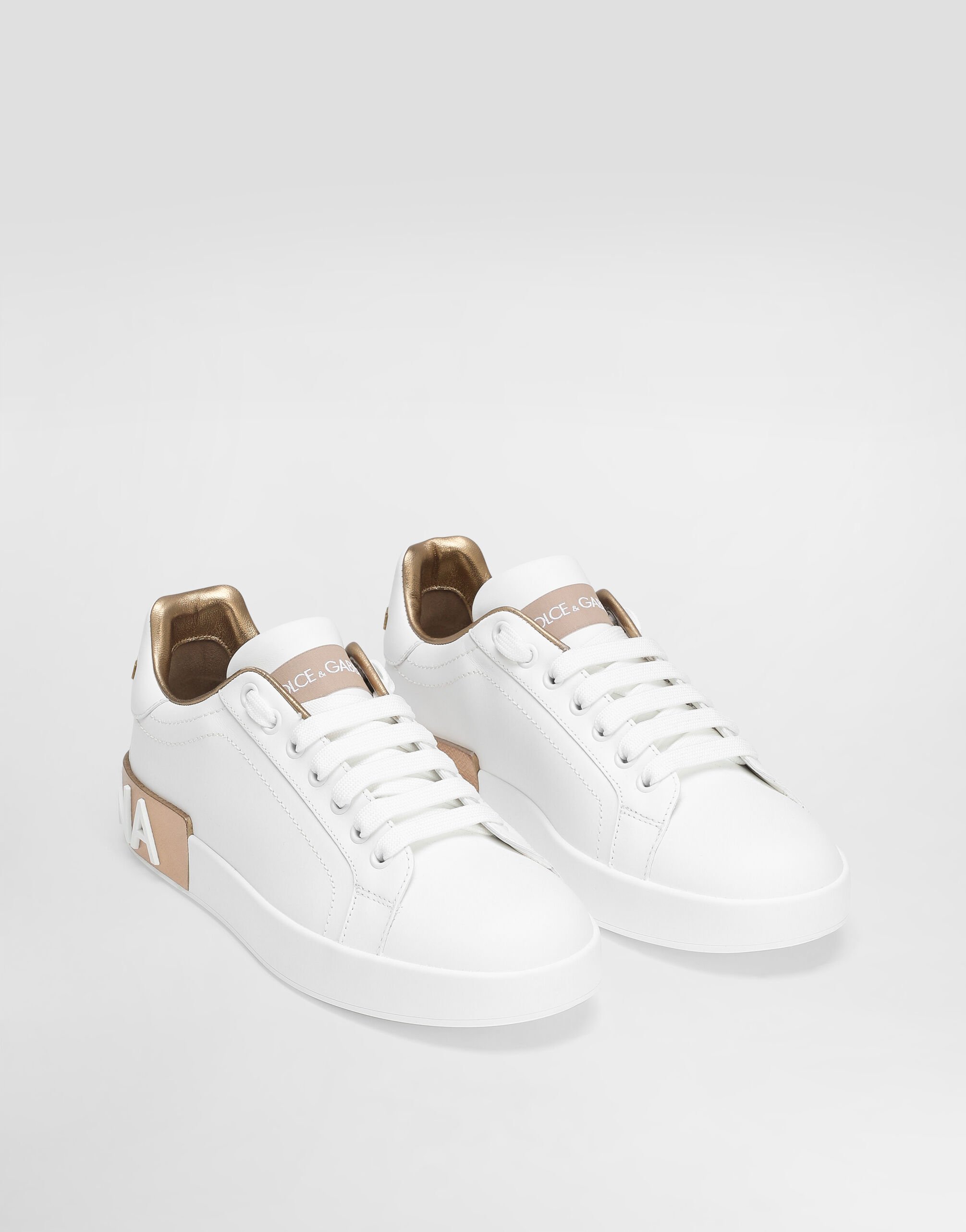 Calfskin Portofino sneakers in Gold for Women