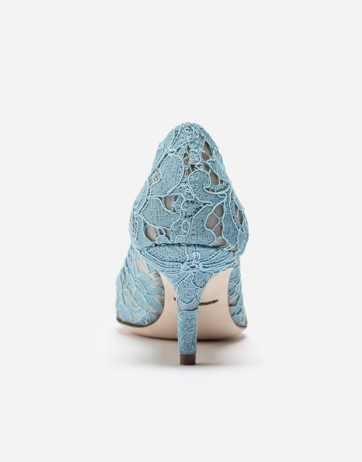 Dolce & Gabbana Zapato de salón rainbow de encaje con broche Azul Claro CD0066AL198