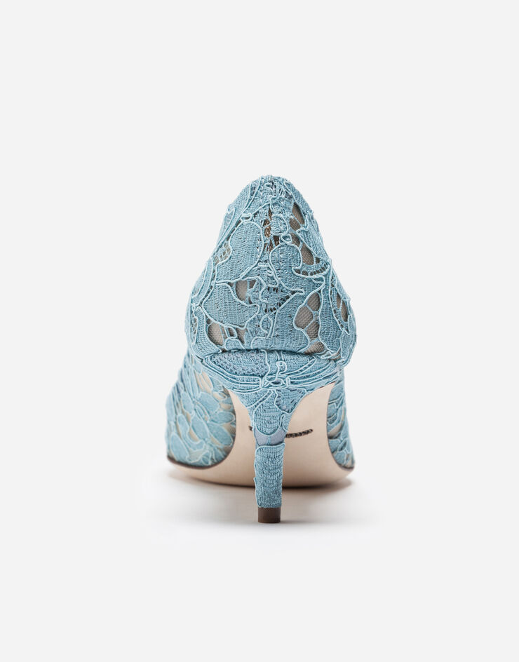 Dolce & Gabbana Lace rainbow pumps with brooch detailing Azure CD0066AL198