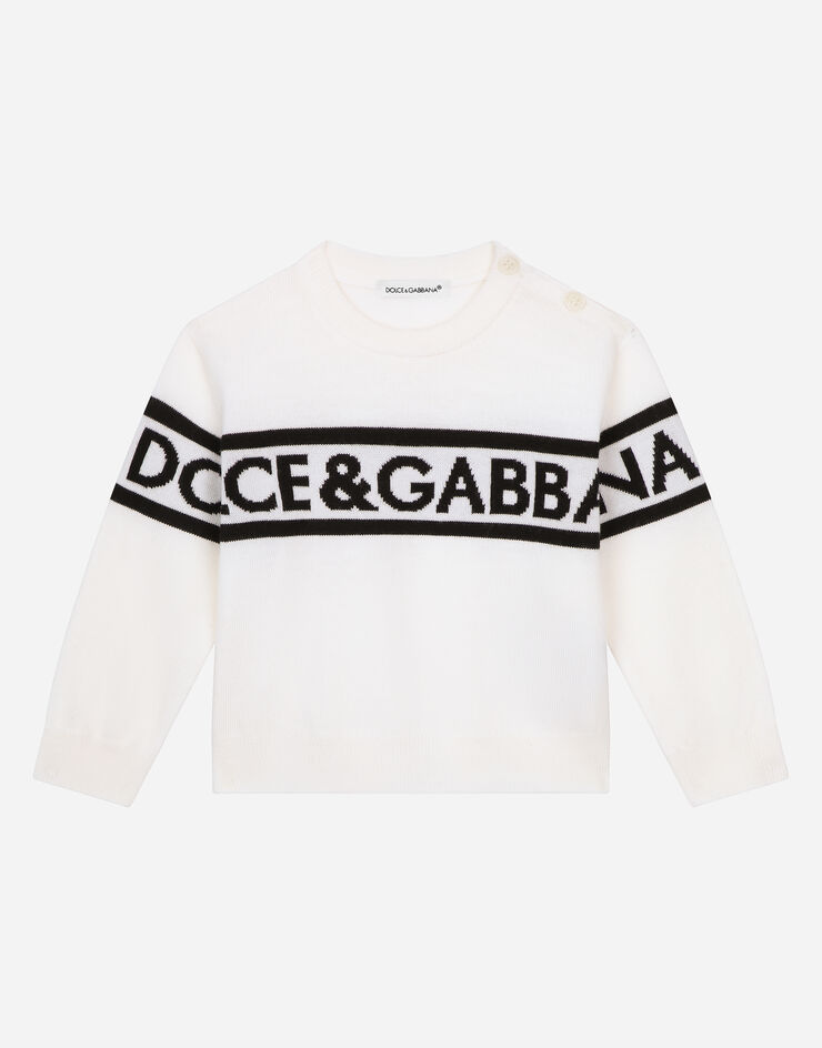 DolceGabbanaSpa Pull ras de cou avec logo en intarsia Multicolore L1KWC5JCVM5