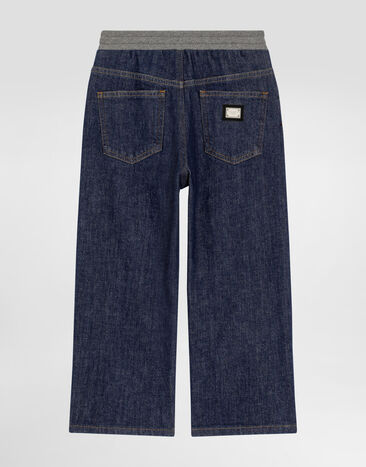 Dolce & Gabbana 5-pocket denim trousers with embroidery Multicolor L44P95LDD23