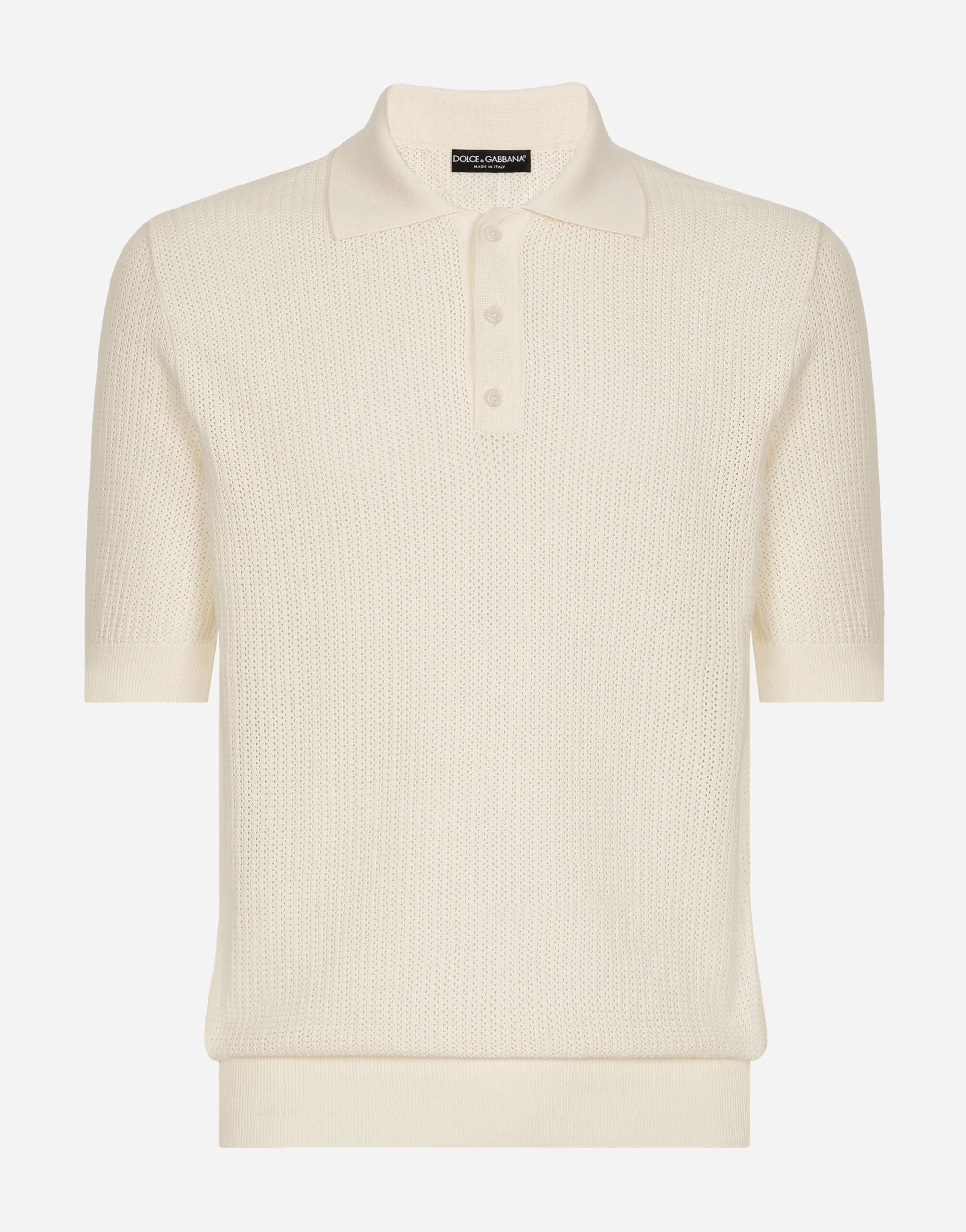 Dolce & Gabbana 标签棉质 Polo 针织衫 白 VG4444VP287