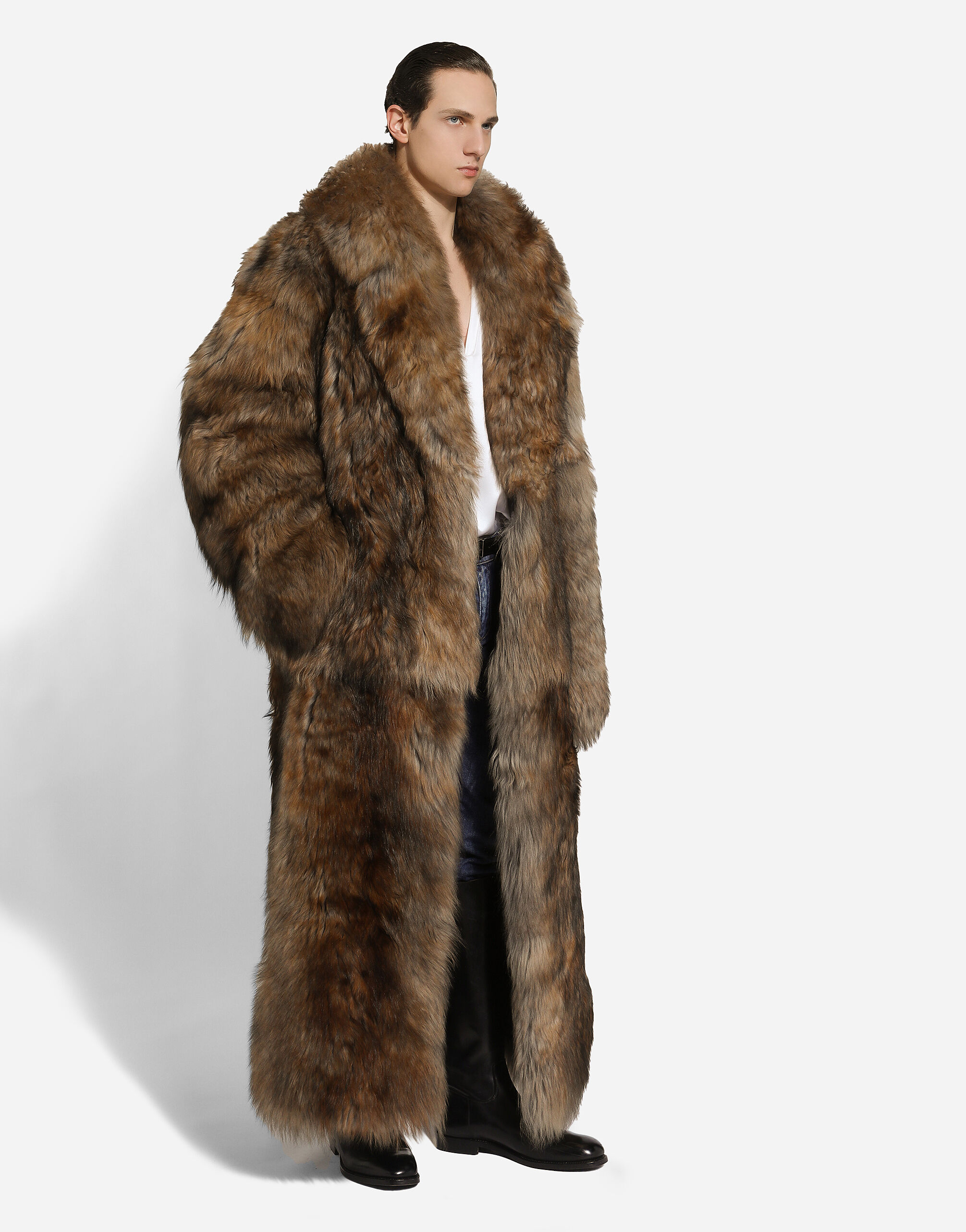 Full length shearling coat mens clearance