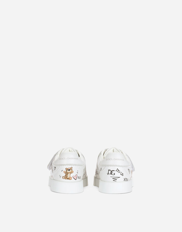 Dolce & Gabbana First steps Portofino Light sneakers with baby leopard print Multicolor DN0143AA341
