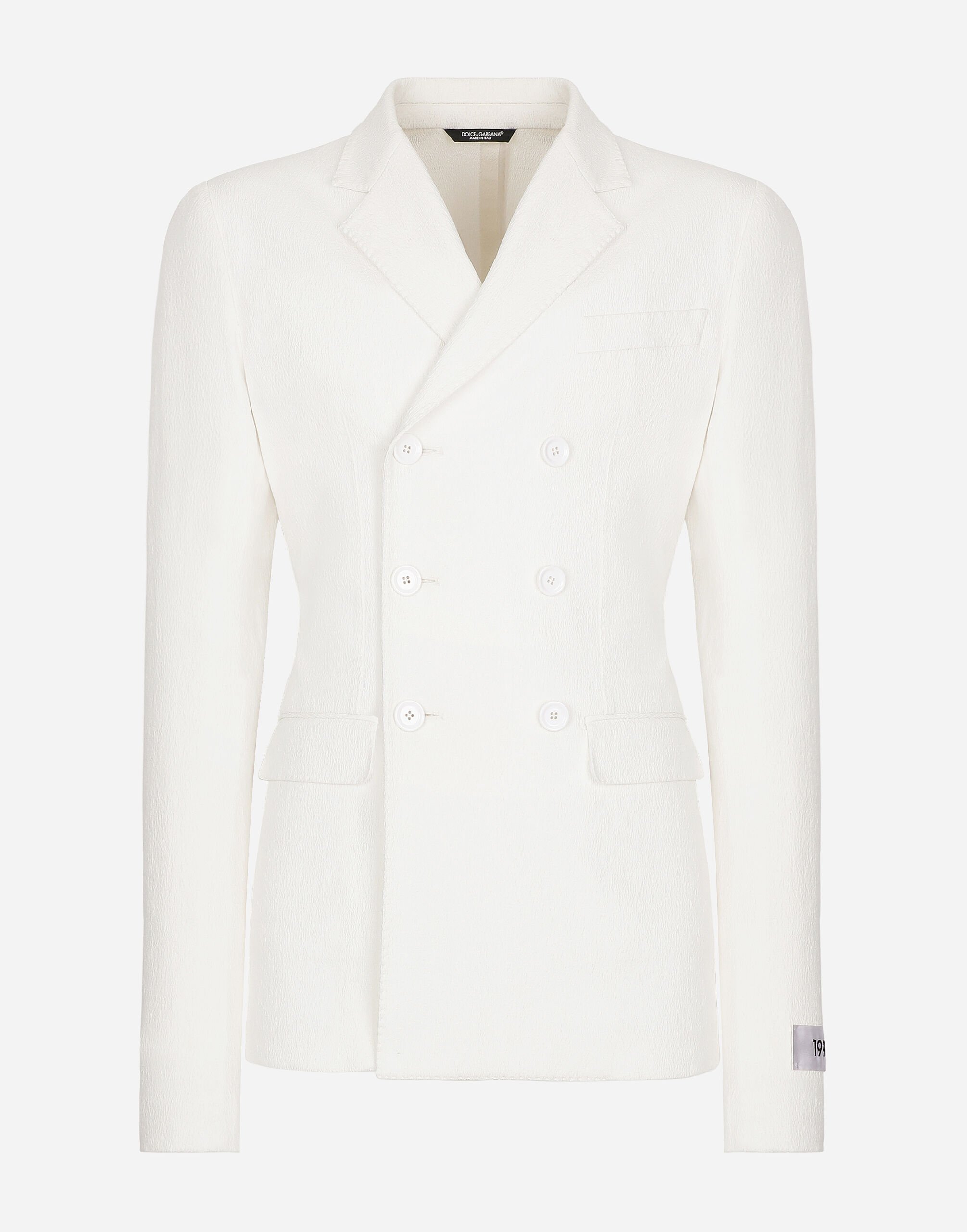 Dolce & Gabbana Fitted single-breasted stretch cotton jacket White G2NW1TFU4DV
