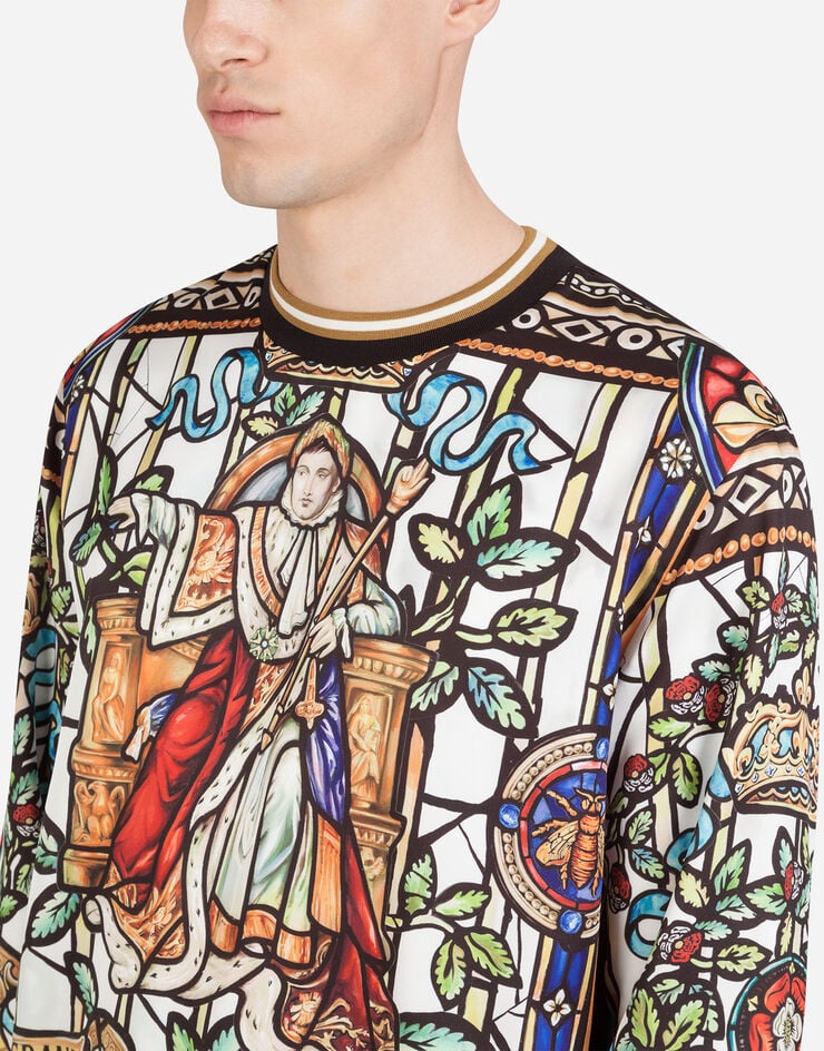 Dolce & Gabbana NAPOLEON PRINT SWEATER MULTICOLORED G9OZ8THHMY0