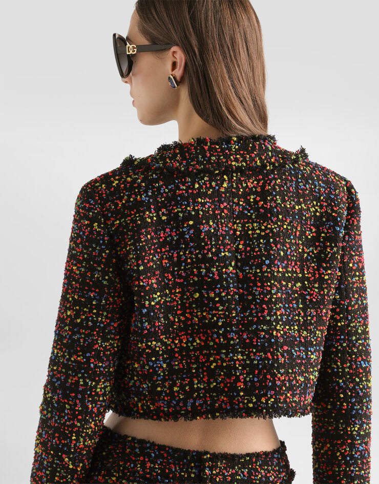 Dolce & Gabbana Short tweed jacket Multicolor F27JBTFMZA5
