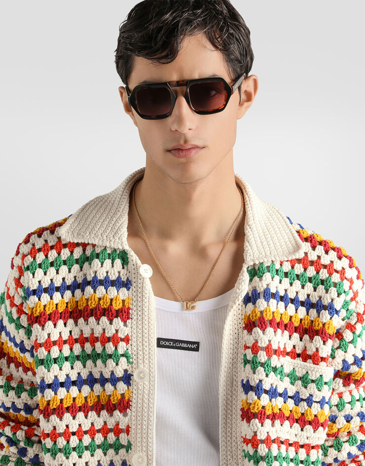 Dolce & Gabbana Crochet bomber jacket Multicolor GXVFRTJGMKA