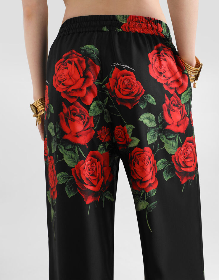 Dolce & Gabbana Rose-print vanity silk trousers Dolce & Gabbana Rose-print vanity silk trousers Multicolor FTDL4TIS137