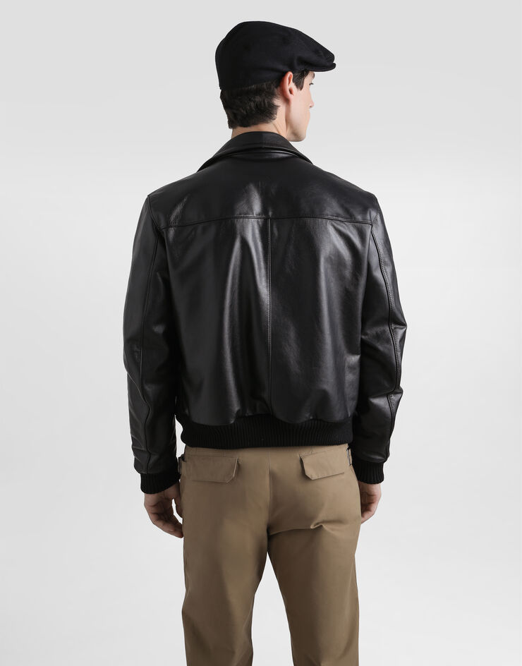 Dolce & Gabbana Smooth bullhide leather jacket Black G9BQHLGJ544