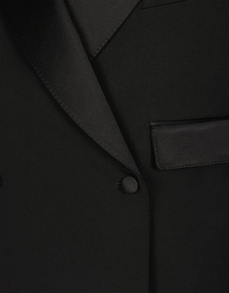 Dolce & Gabbana 羊毛华达呢双排扣礼服短夹克 黑 F2981TFU21E