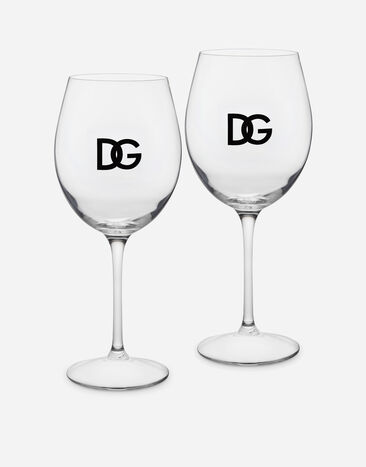 Dolce & Gabbana Set 2 Wine Glasses Multicolor TCBS08TCAI2