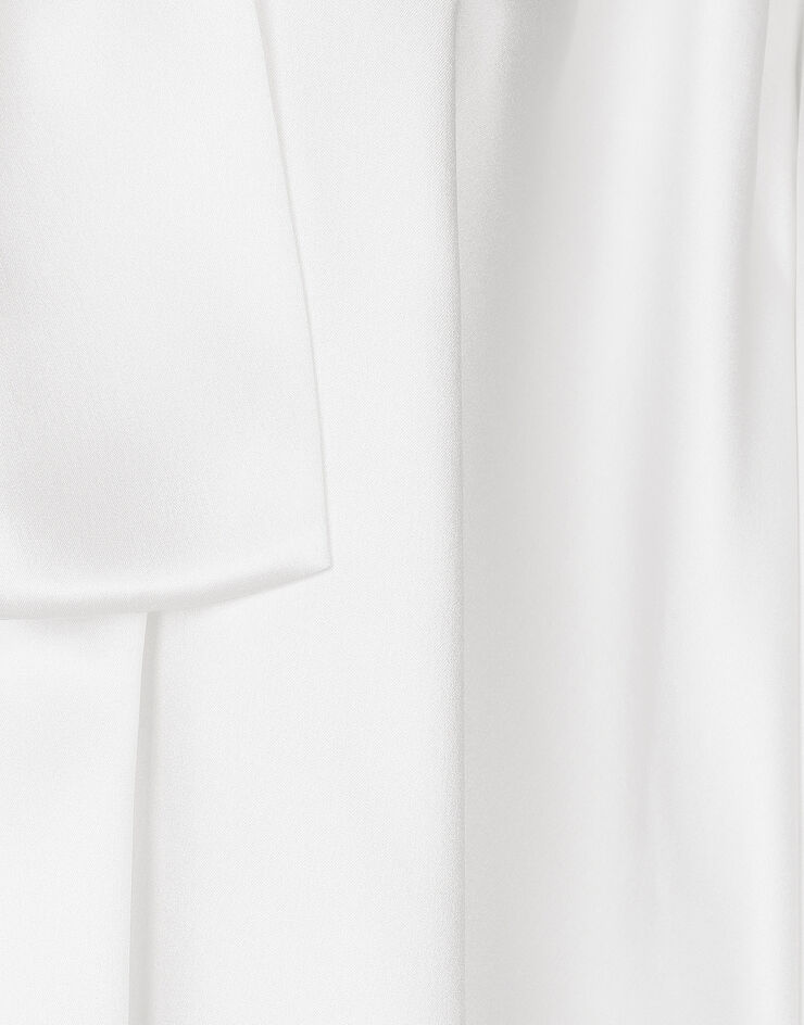 Dolce & Gabbana Silk blouse with pussy-bow Weiss F5P96TFU1NU