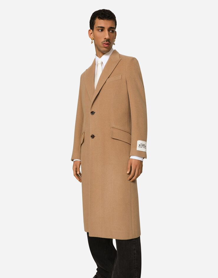 Dolce&Gabbana Single-breasted camel wool coat Rosa Pálido G001STGG863