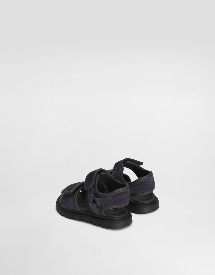 Dolce & Gabbana Dolce&Gabbanaロゴプリント スプリットレザー サンダル ブルー DL0085A4434
