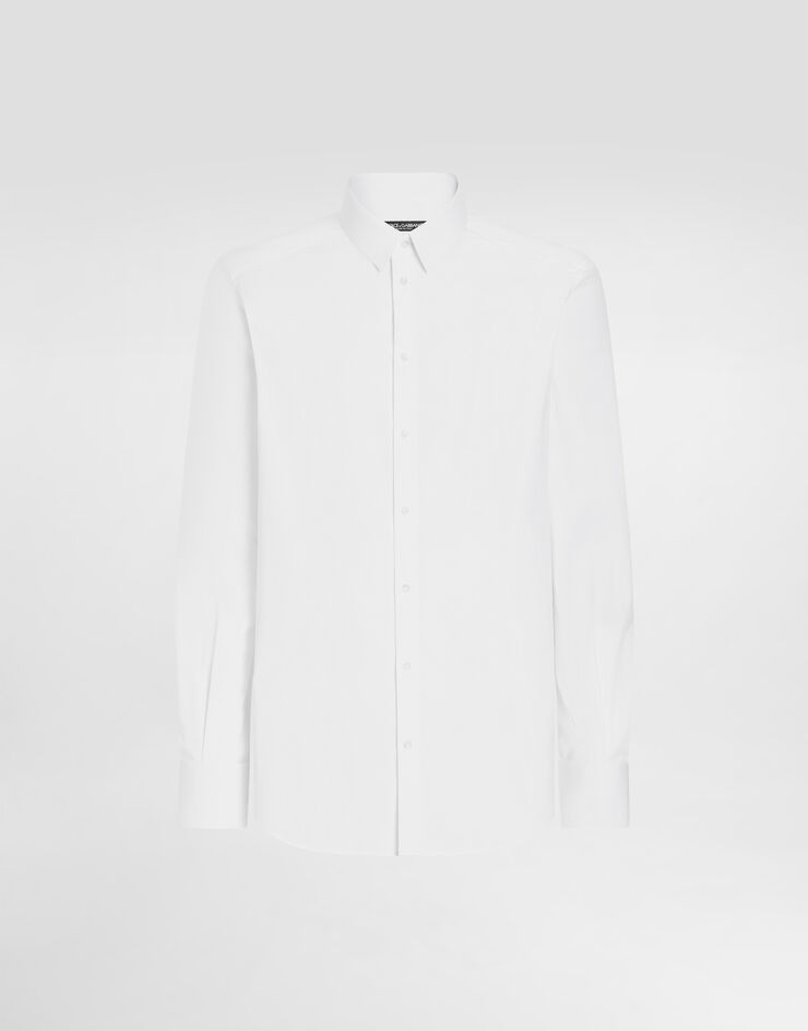 Dolce & Gabbana قميص من بوبلين مرن بقصة ذهبية أبيض G5EJ0TGG826