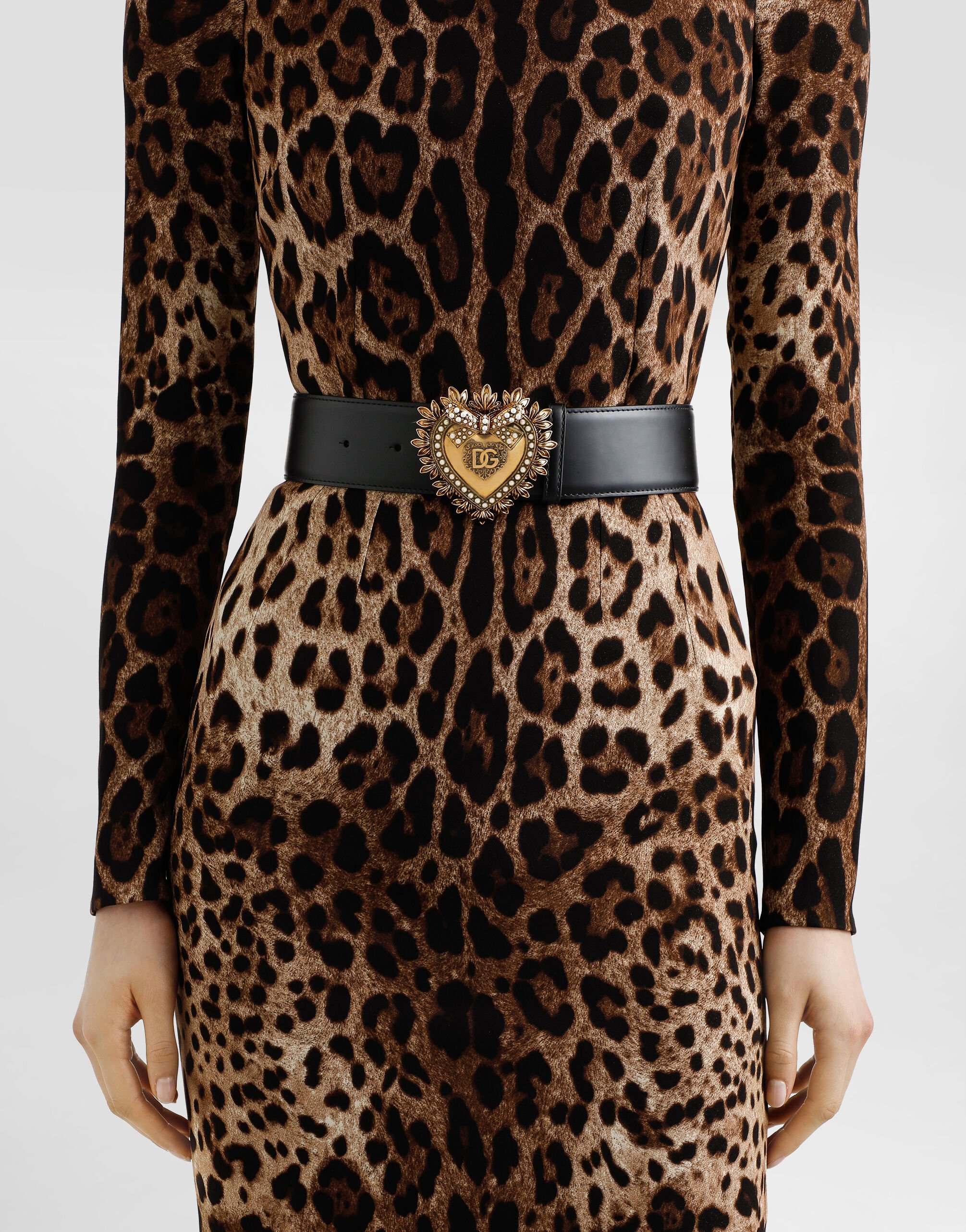 Devotion belt in lux leather in Black for Women | Dolce&Gabbana® US