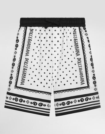 Dolce & Gabbana Bandanna-print poplin shorts Grey L4JPJPG7N2A