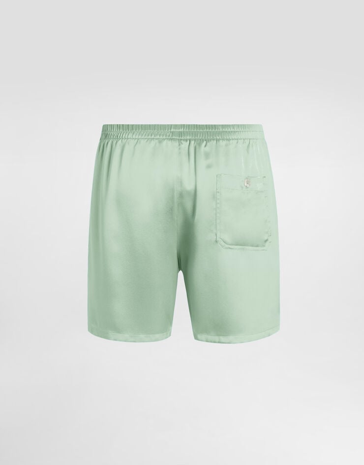 Dolce & Gabbana Bóxer en satén de seda Green M3A12TON0EC