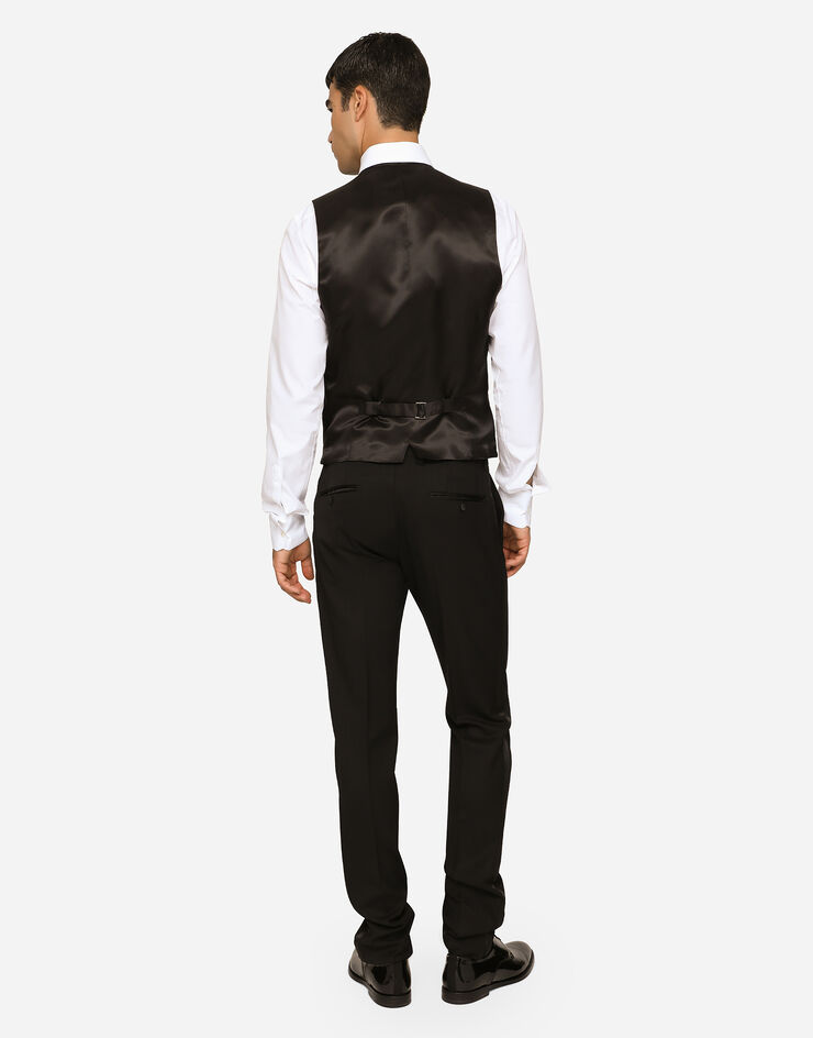 Dolce & Gabbana Sicilia 弹力羊毛三件式礼服套装 黑 GKPUMTFUBE7