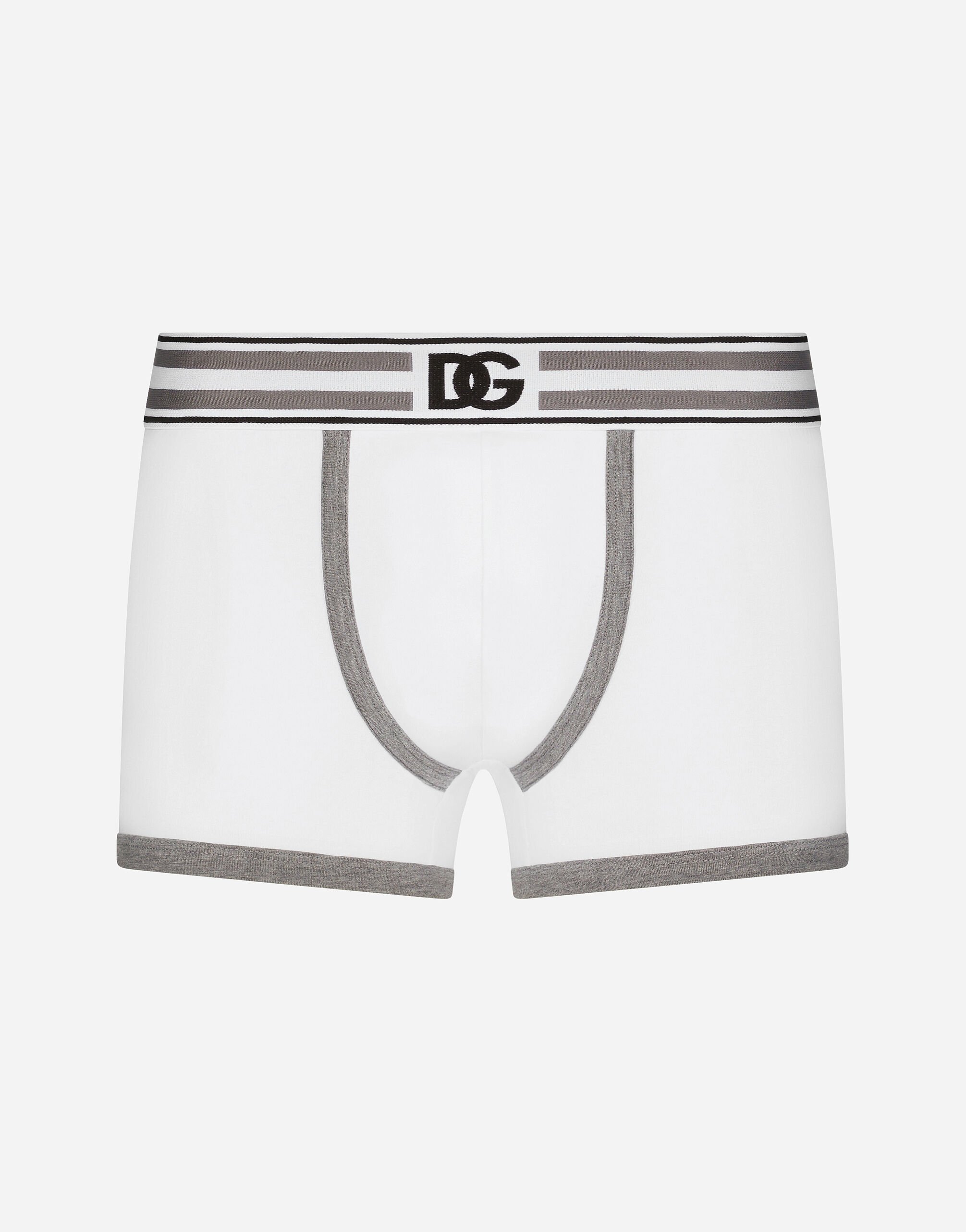 Dolce & Gabbana Boxershorts Regular aus bi-elastischem Jersey mit DG-Logo Schwarz VG446FVP187
