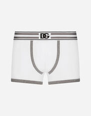 Dolce & Gabbana Regular-fit two-way stretch jersey boxers with DG logo Grey G9NL5DG8KR7