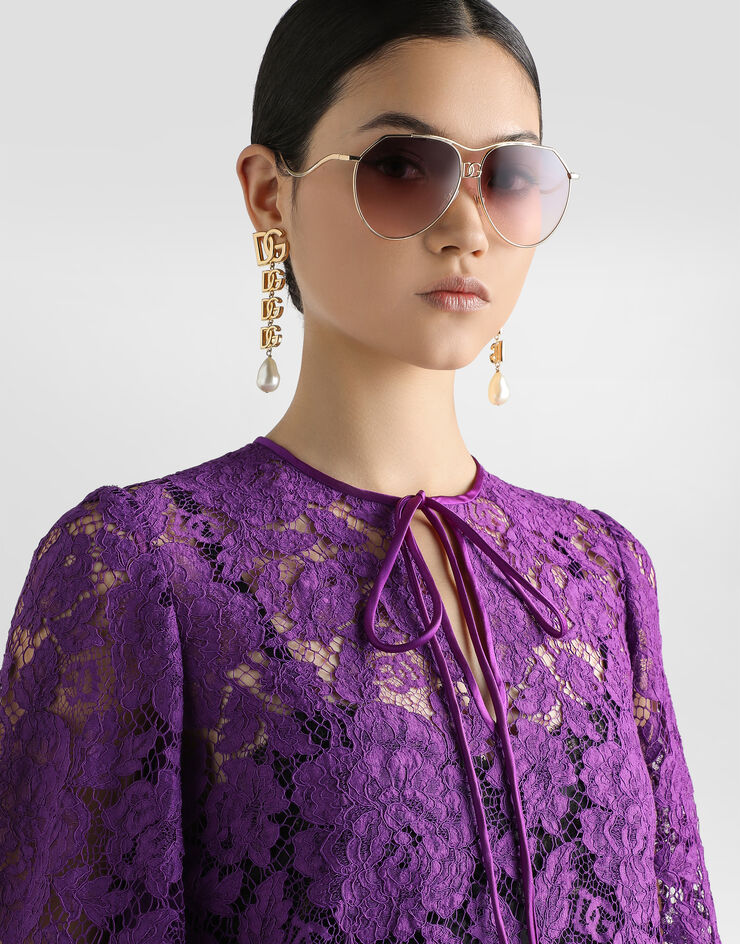 Dolce & Gabbana Cordonetto lace short dress Purple F6DJOTHLM7L