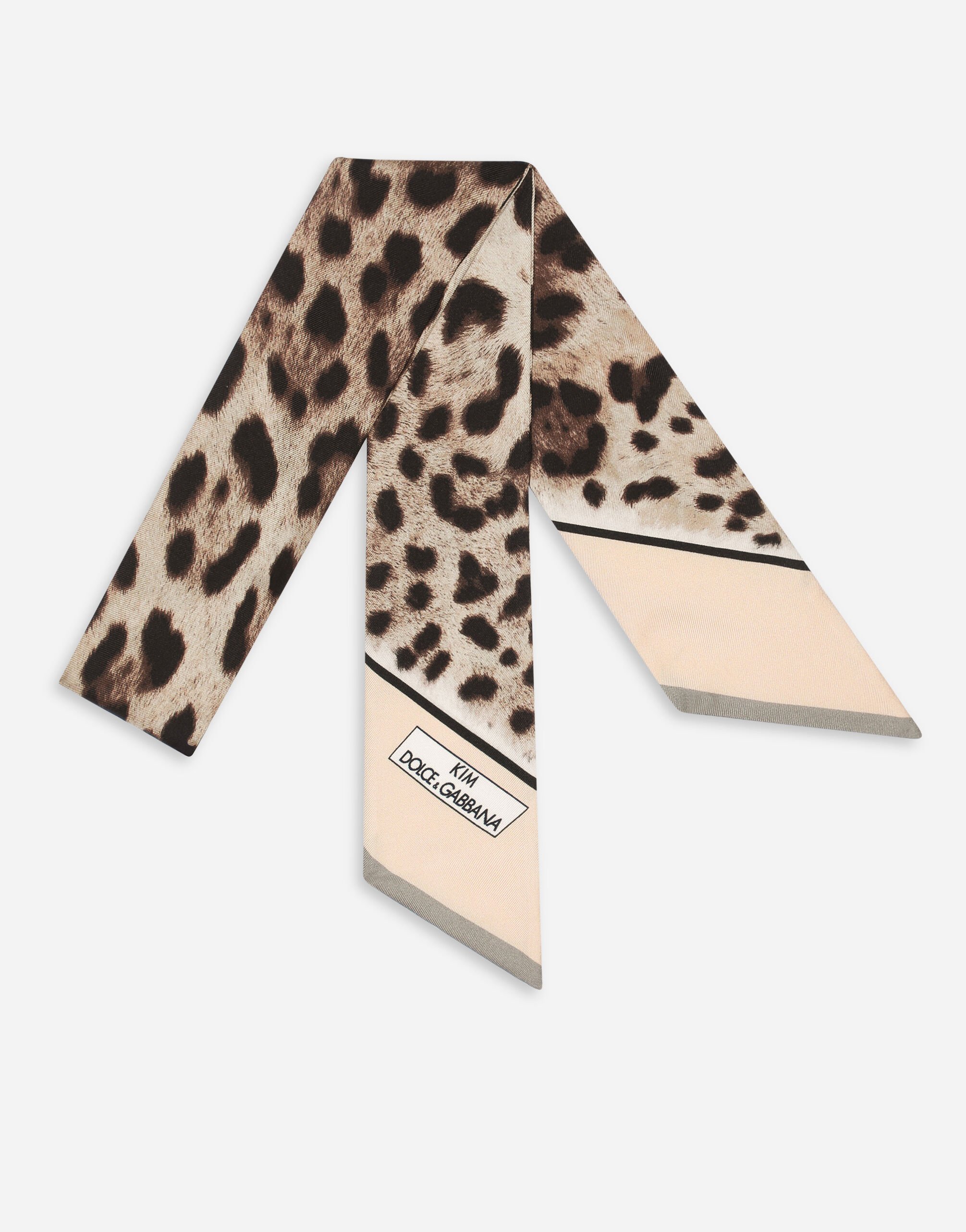 Dolce & Gabbana KIM DOLCE&GABBANA Bandana de sarga con estampado de leopardo Estampado Animalier BE1446AM568