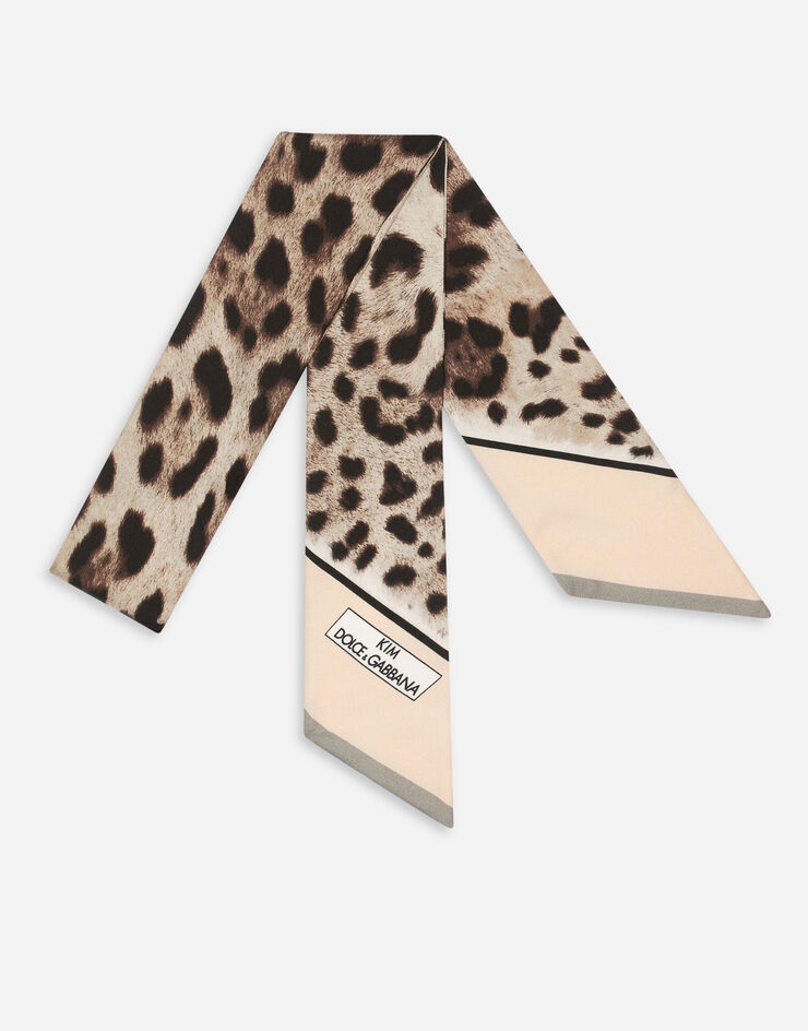 Dolce & Gabbana KIM DOLCE&GABBANA Bandana de sarga con estampado de leopardo Estampado Animalier FS215AGDBQC
