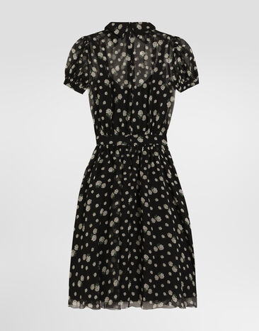 Dolce & Gabbana Small rose and polka dot-print chiffon dress Multicolor F665HTIS12Q