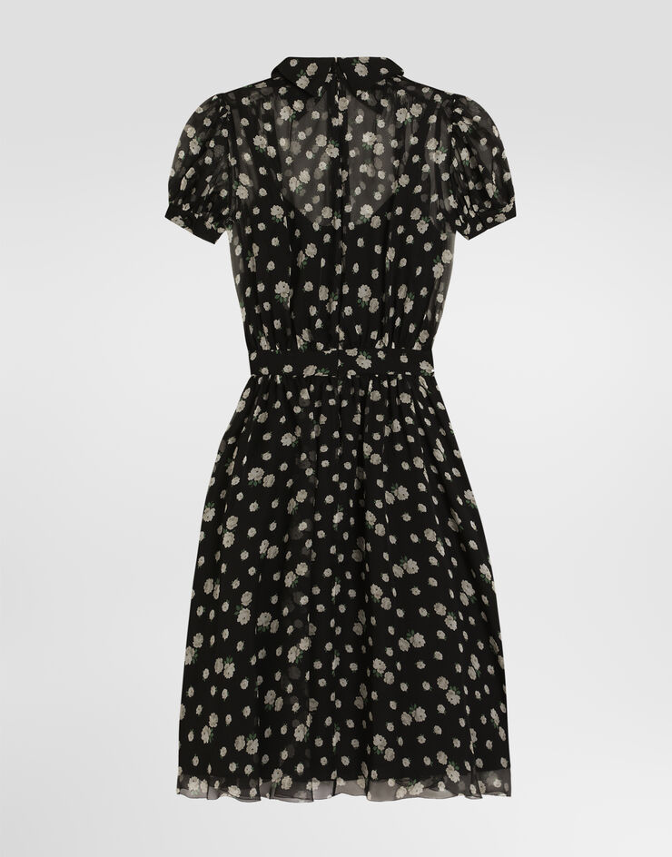 Dolce & Gabbana Small rose and polka dot-print chiffon dress Multicolor F665HTIS12Q