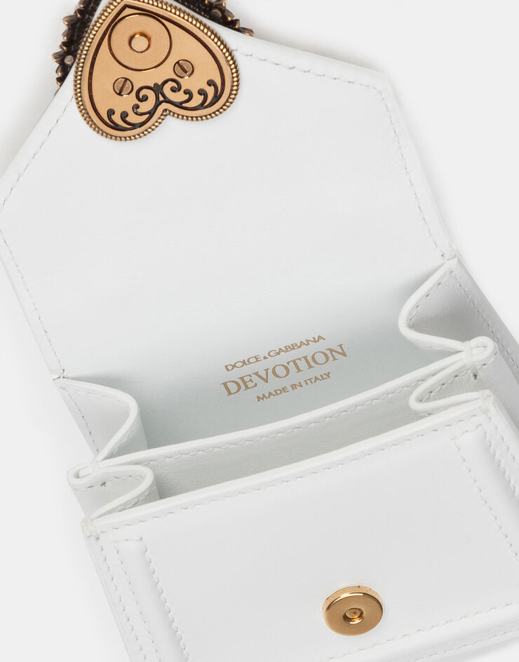 Dolce & Gabbana Devotion micro bag in plain calfskin White BI1400AV893