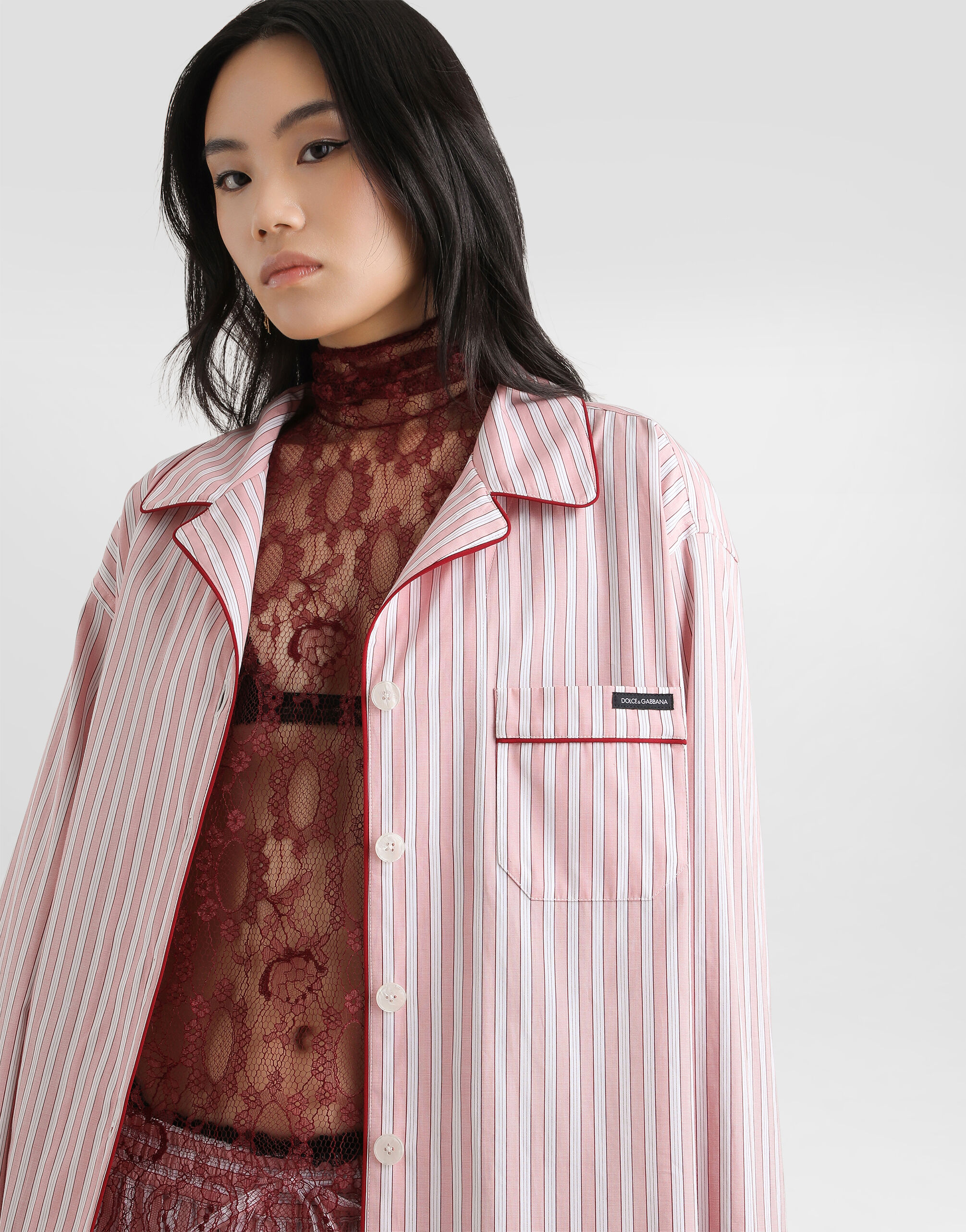 Striped poplin shirt - thumbnail 5