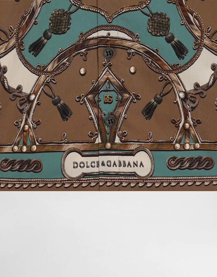 Dolce & Gabbana Camisa en popelina con estampado bandana Dolce & Gabbana Camisa en popelina con estampado bandana Multicolor L44S90G7P2K