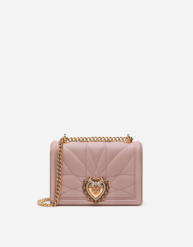 Small Devotion crossbody bag in quilted nappa leather in PALE PINK for