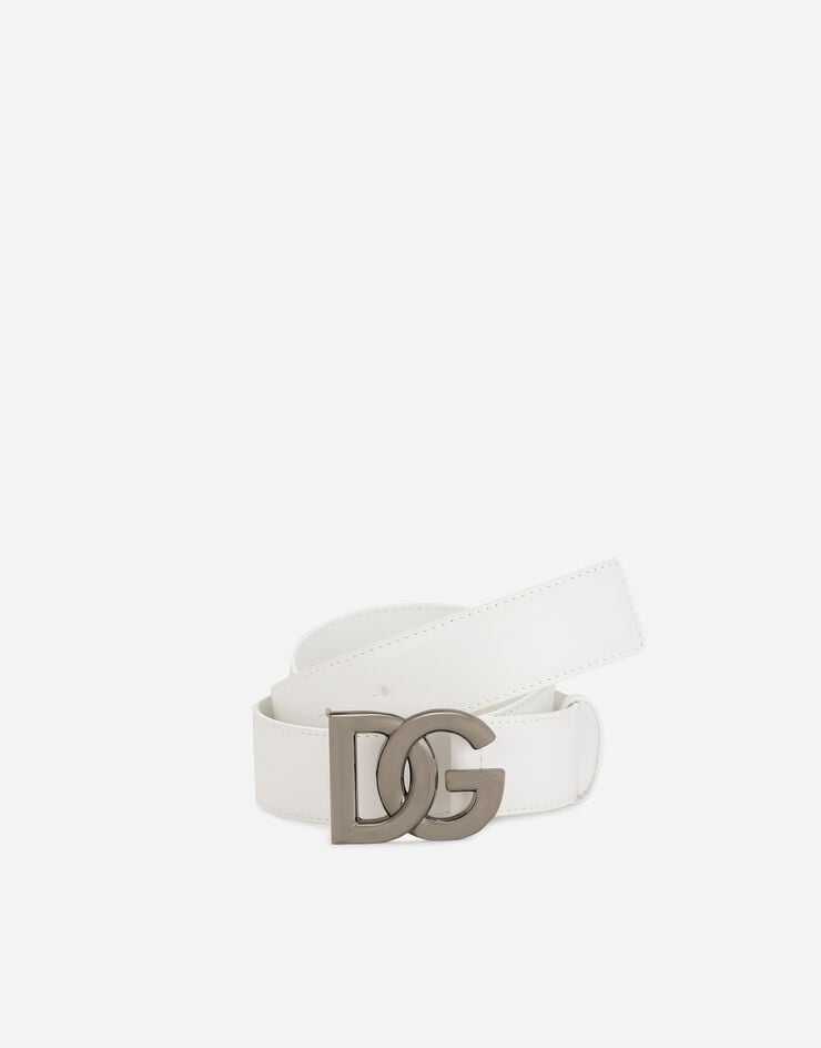 Dolce & Gabbana Cinturón con hebilla logotipo DG Blanco BC4693AQ765