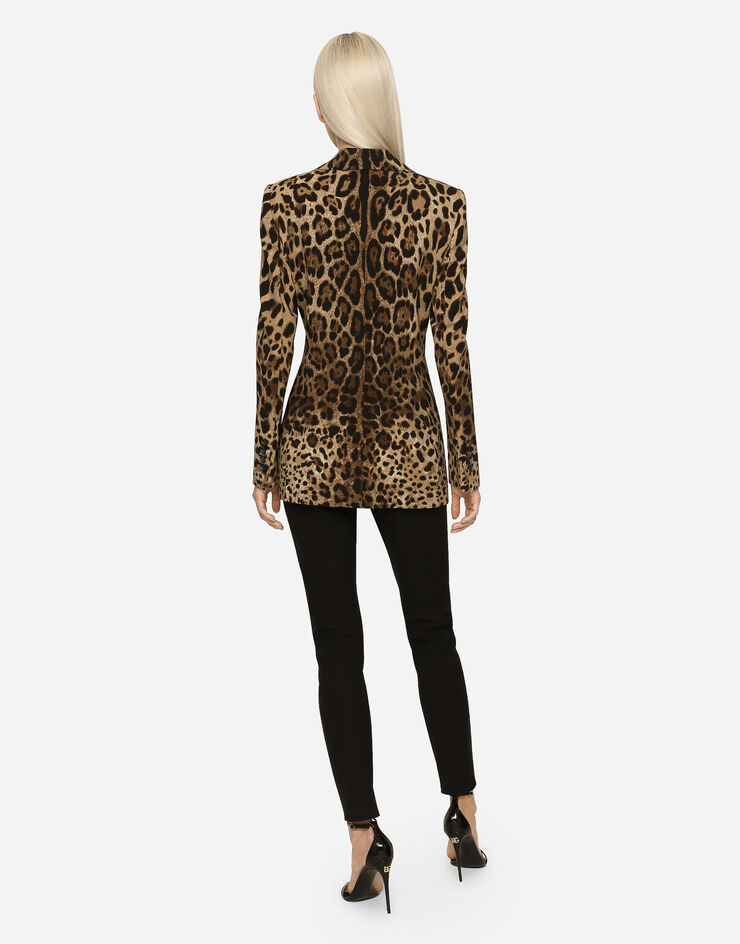 Dolce&Gabbana Veste Turlington en laine à imprimé léopard Imprimé Animalier F29DOTFSBAW