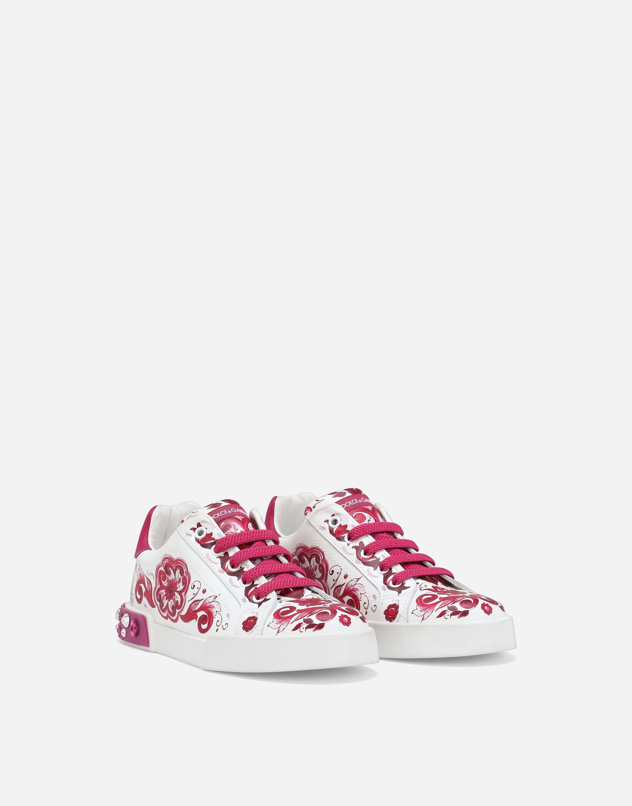 Printed calfskin Portofino sneakers in Multicolor for for Girls