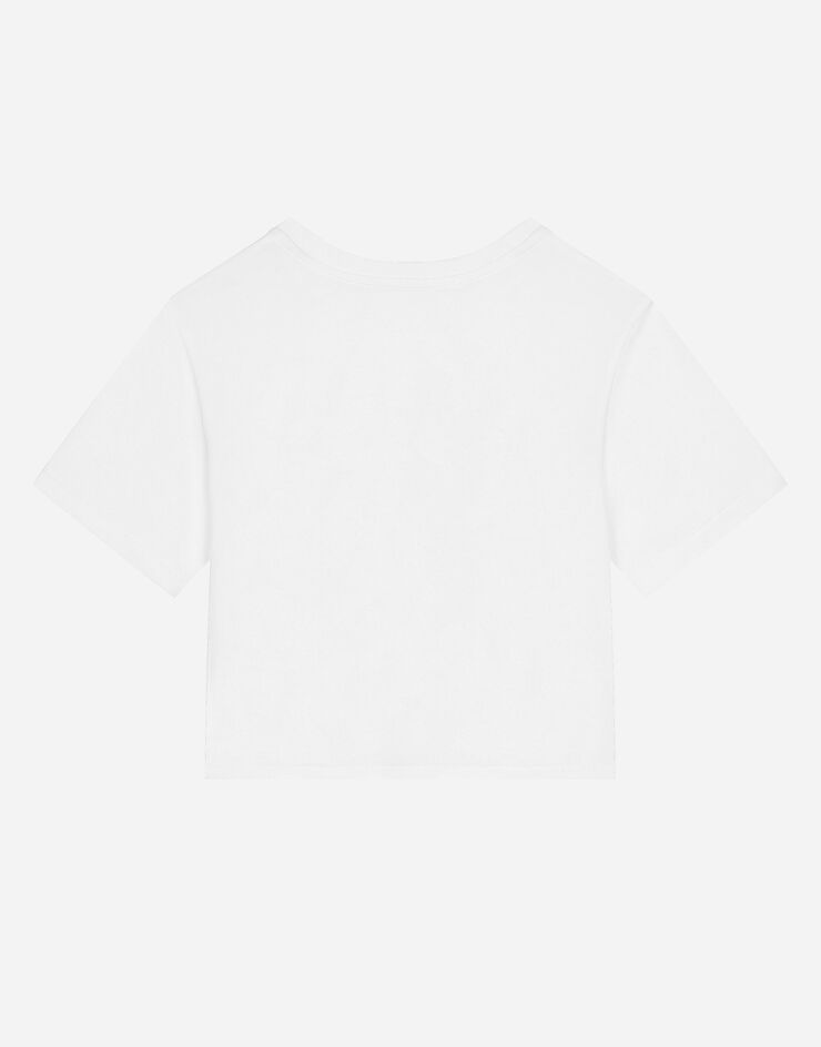 Dolce & Gabbana Blouse en popeline à imprimé anémones Blanc L5JTLPG7L4L