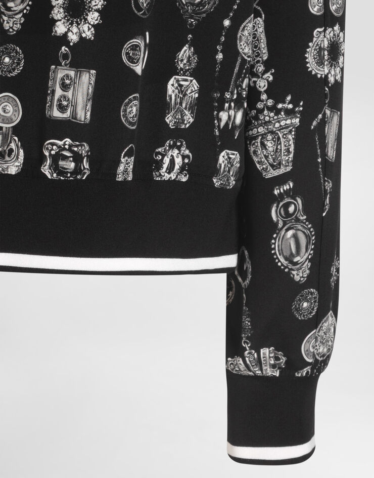 Dolce & Gabbana Jewel-print marocain crêpe jacket Print G9BLMTIS1ZW