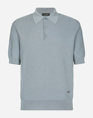 Dolce&Gabbana Stretch cotton polo-shirt with DG hardware Black G5IF1TIS1RF