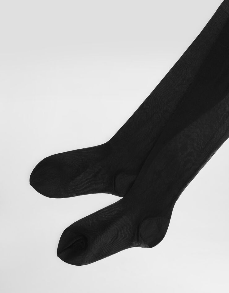 Dolce & Gabbana Nylon tights with jacquard DG logo Black O4A33TON02S