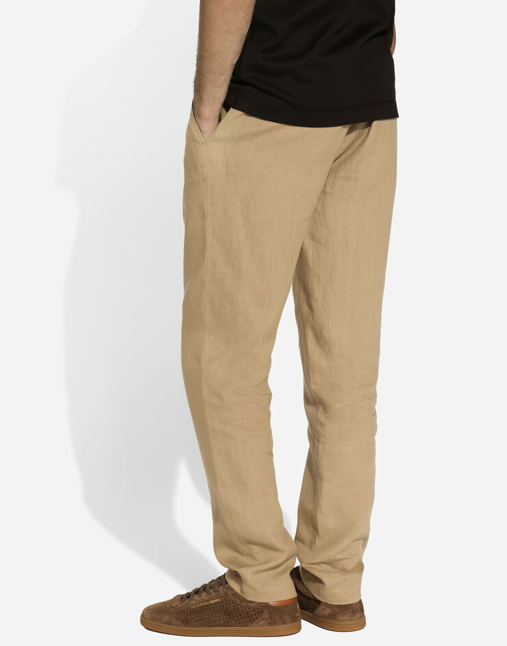 Dolce & Gabbana Jogginghose aus Leinen Beige GP0A4TFU4K6