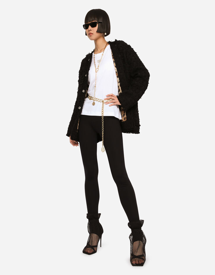Dolce & Gabbana Single-breasted rush-stitch jacket Black F29TYTFUTBI